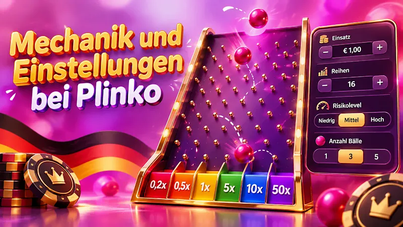 Mechanik und Einstellungen bei Plinko